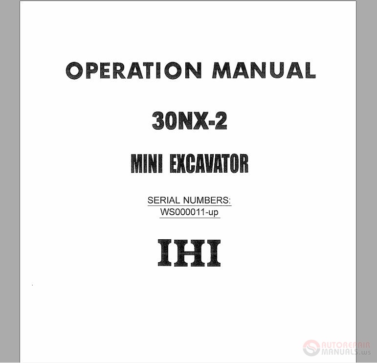 repair manual for ihi 55j excavator
